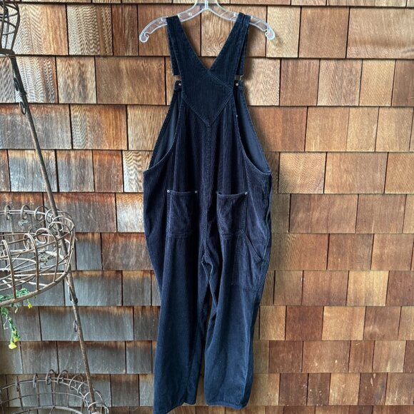 EUC Old Navy Midnight Navy Blue Corduroy Overalls in Women's 16 - Picture 5 of 15